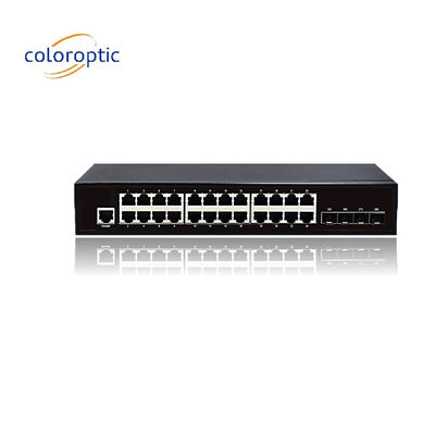 3 Lớp 24 cổng Core Network Switch 10/100/1000M 4*GE SFP Ethernet Uplink
