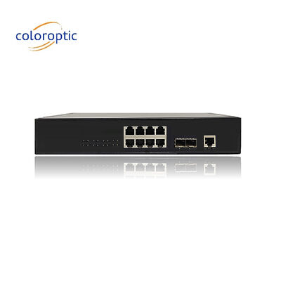 Chuyển mạch Poe hiệu quả 8 cổng 10/100/1000M 2 * GE SFP Ethernet Uplink 140W