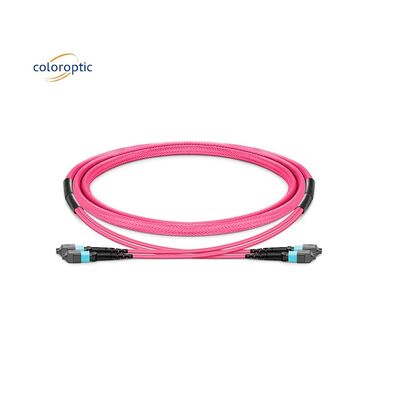 1m đa sợi đẩy trên dây đệm MPO với áo khoác PVC màu Aqua