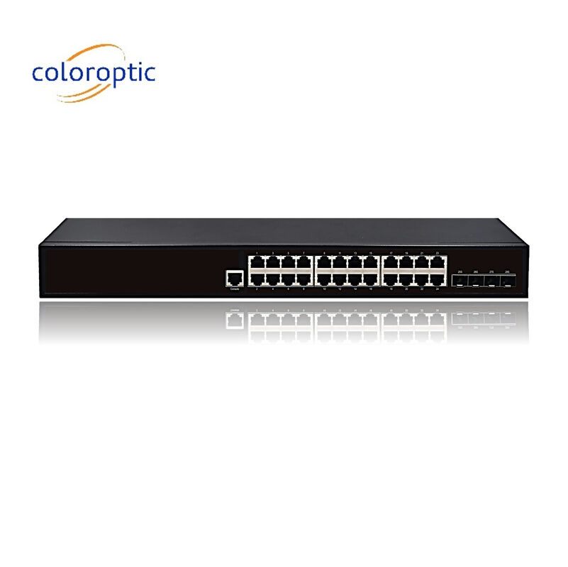 Lớp 2 Chuyển đổi Ethernet POE thông minh với 24 cổng 10/100/1000M Cổng SFP 4GE