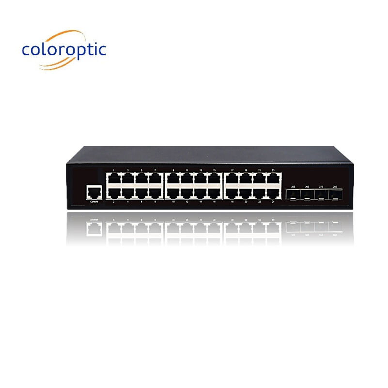 3 Lớp 24 cổng Core Network Switch 10/100/1000M 4*GE SFP Ethernet Uplink